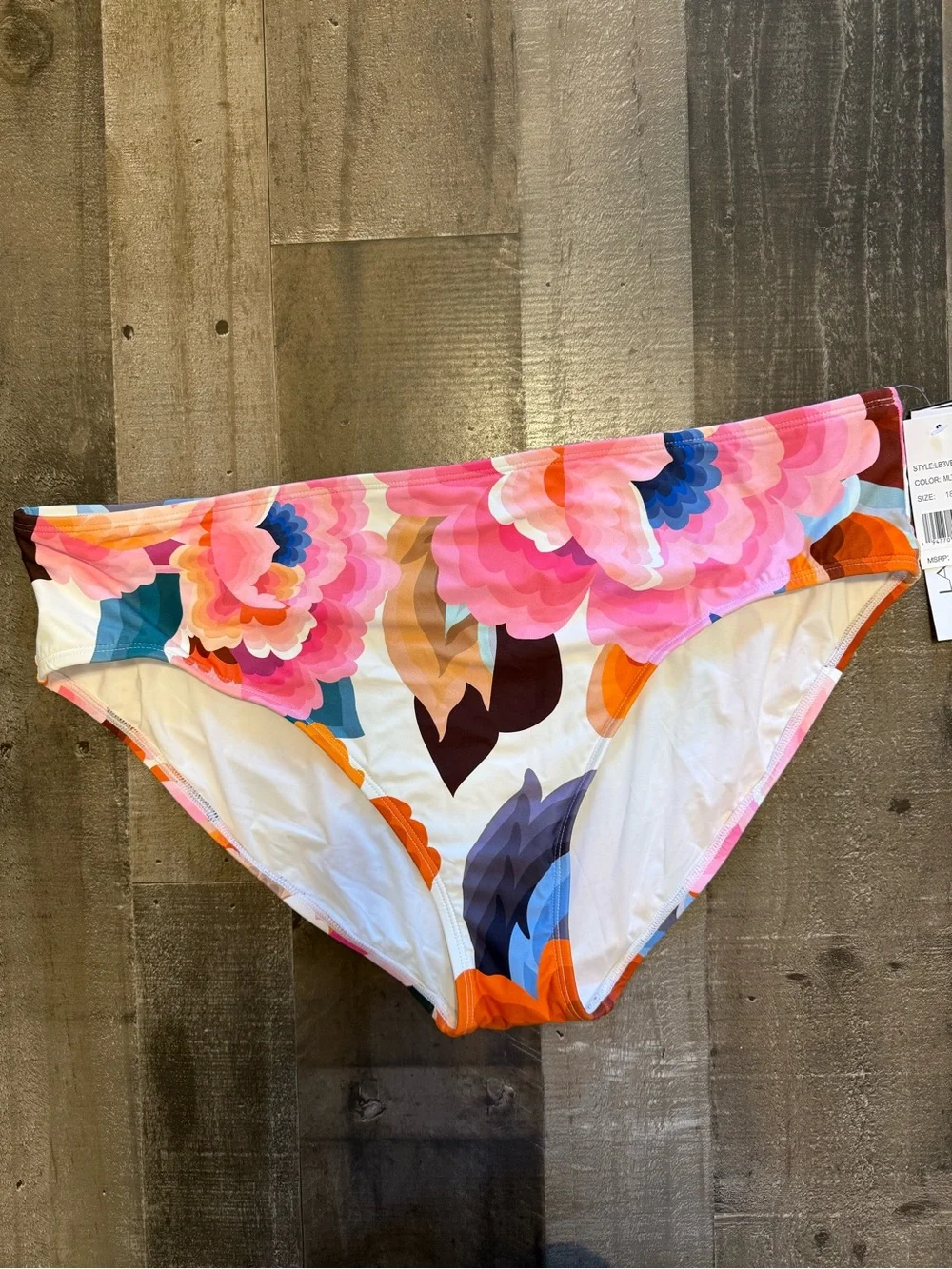 NWT La Blanca Floral Rhythm Hipster Orange Pink Blue Floral Bikini Bottom 18W